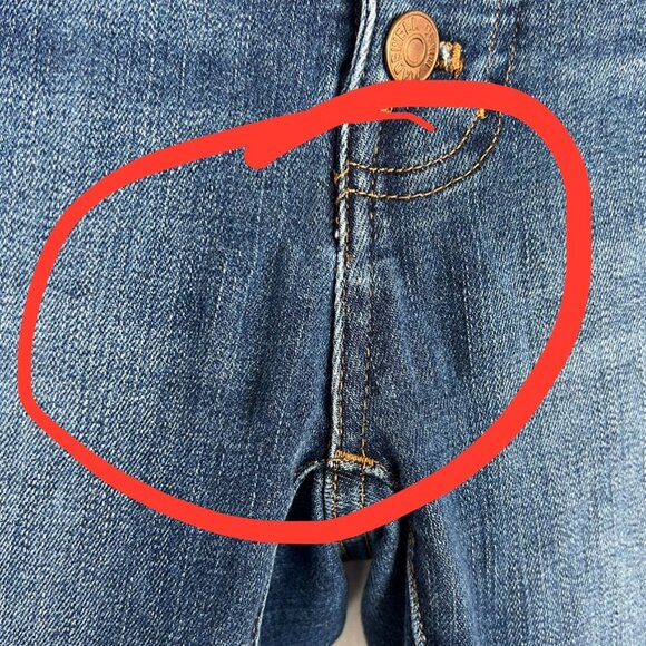 Madewell 9" Mid-Rise Skinny Jeans Button Fly Raw Hem Size 25 GUC I1684 - Picture 6 of 14